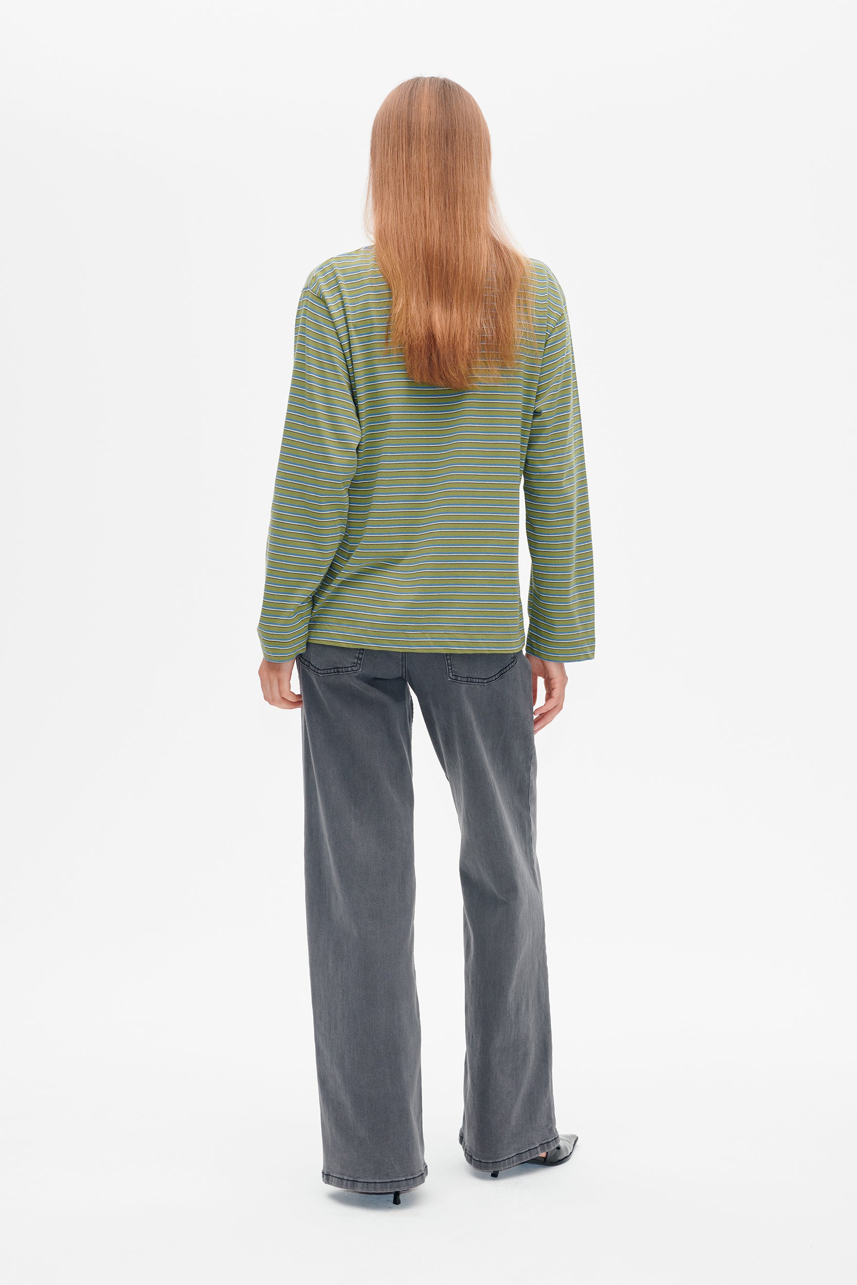 JEANNI T-SHIRT | Green Polo Stripe