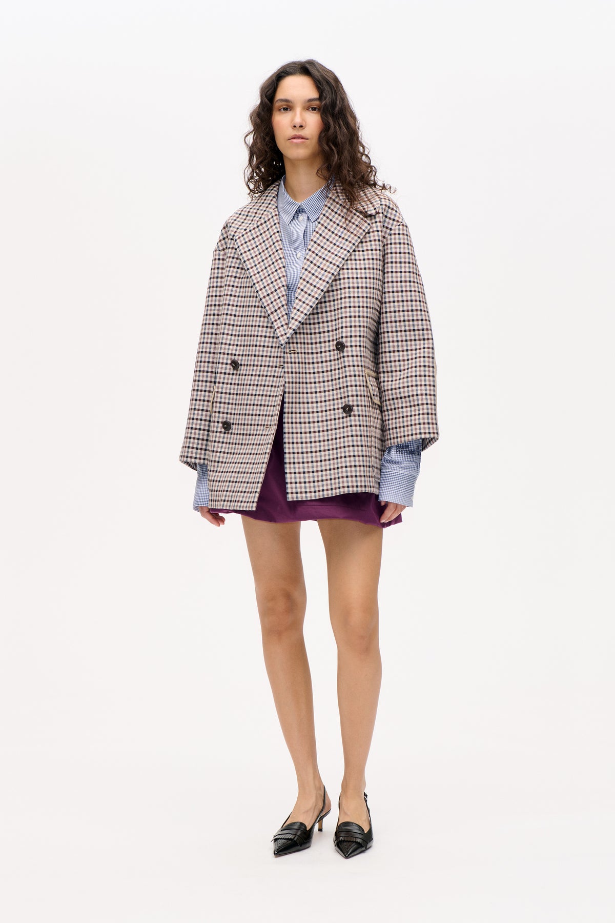 BATICIA JACKET | Brown Camel Check