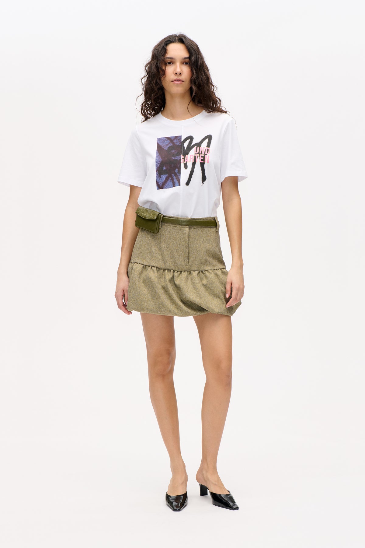 SIKITA SKIRT | Straw Yellow Tweed