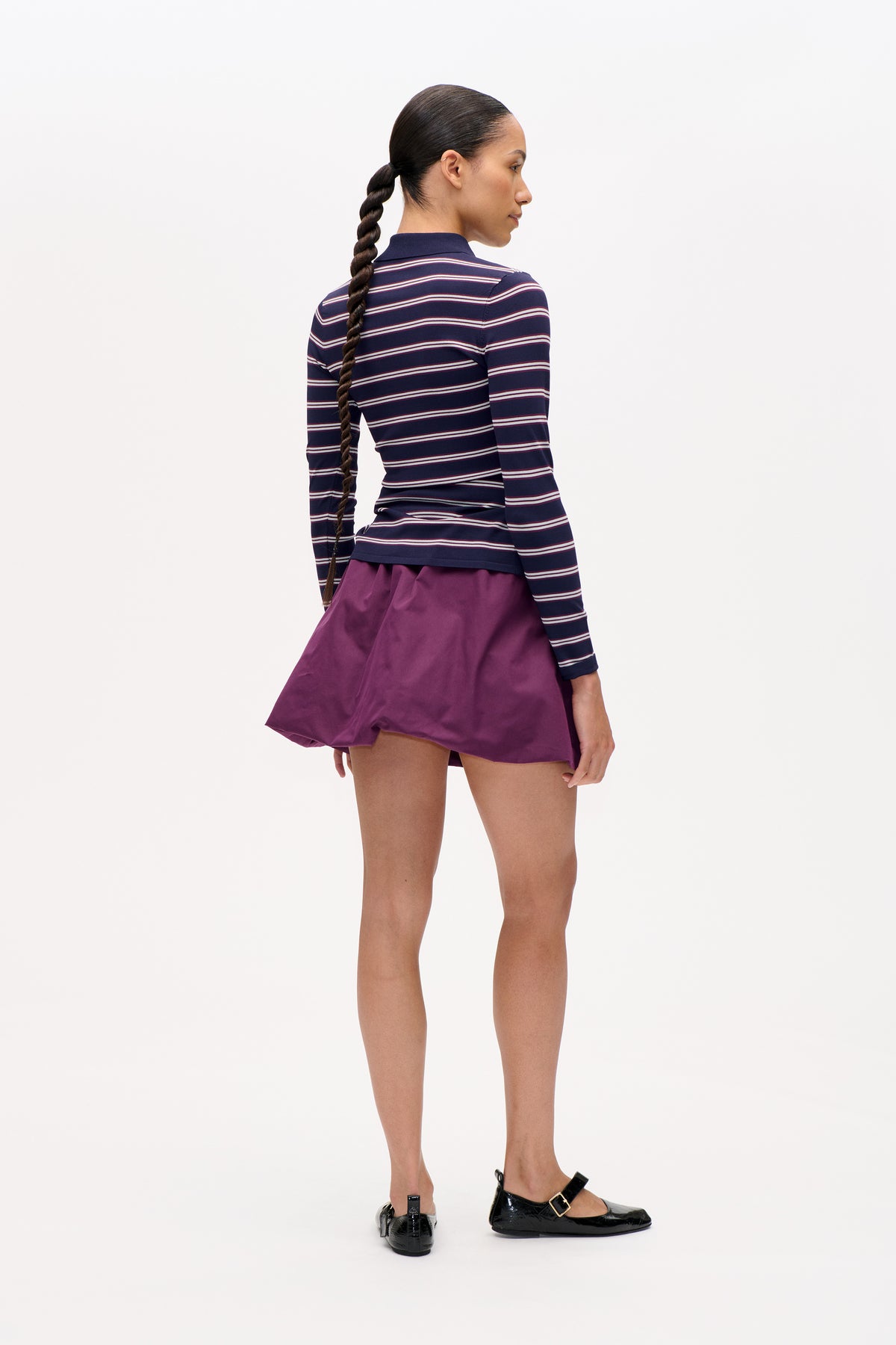 CAMILINE CARDIGAN | Navy Plum Stripe