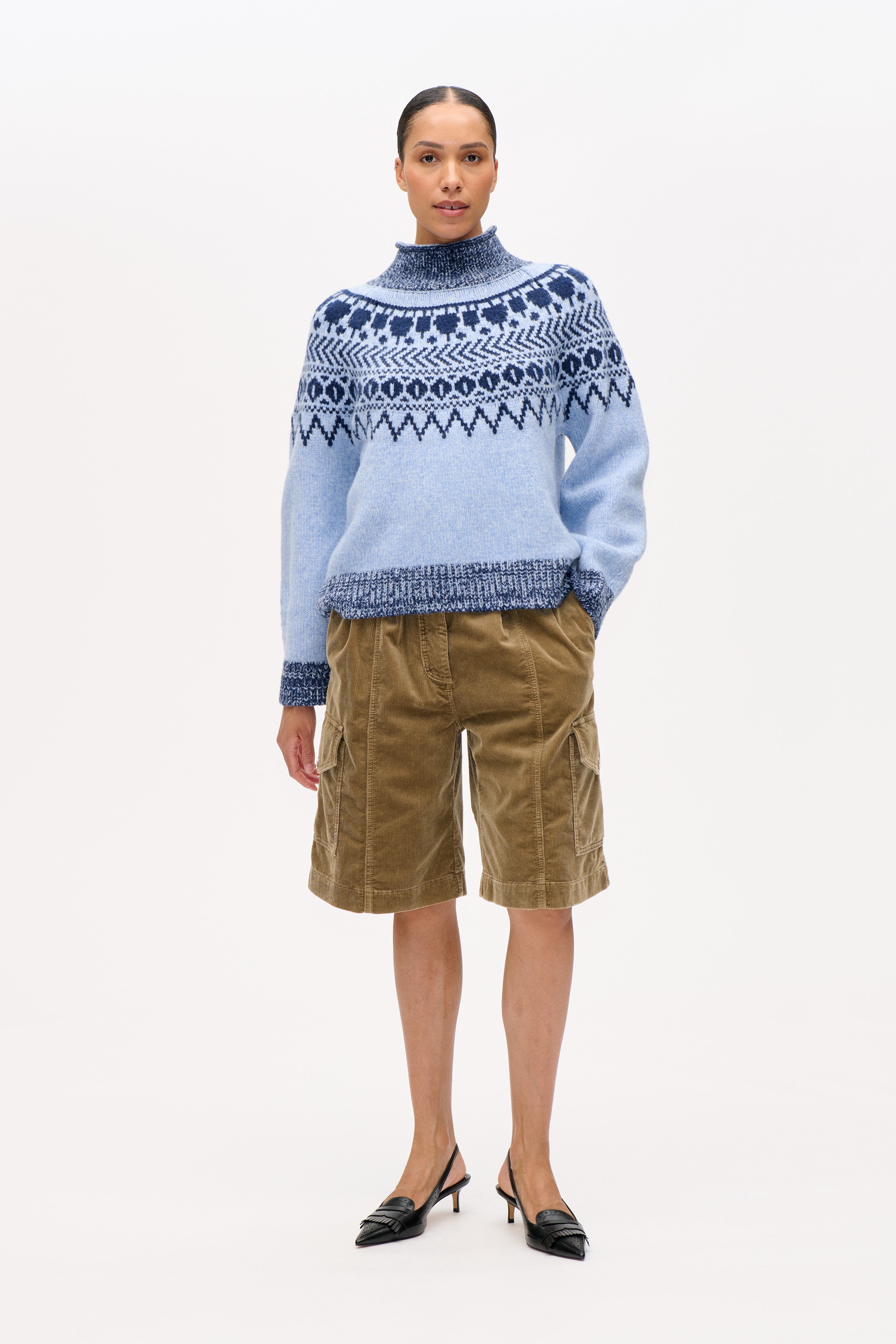 CIANA SWEATER | Blue Fair Isle