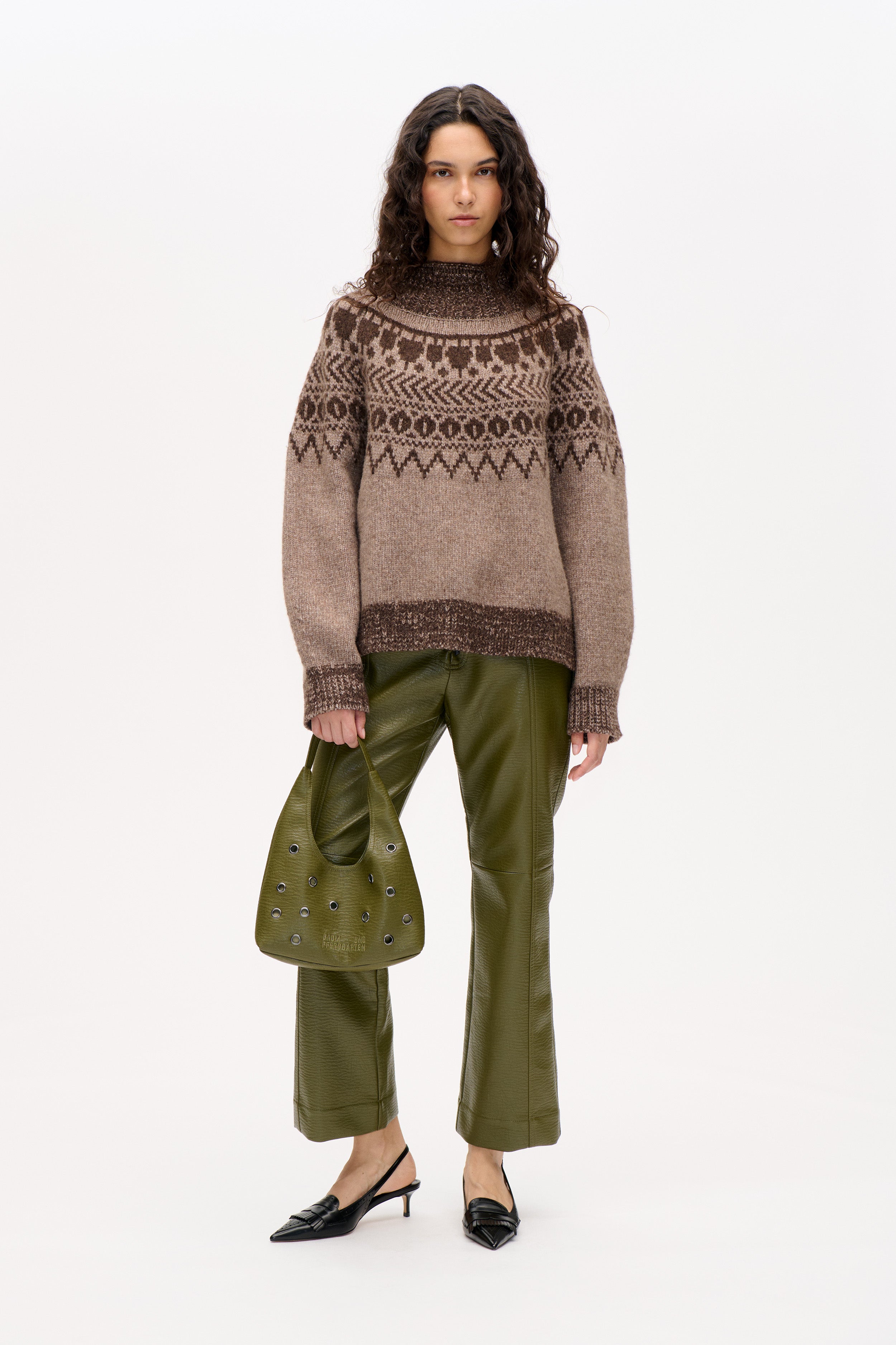 CIANA SWEATER | Brown Fair Isle