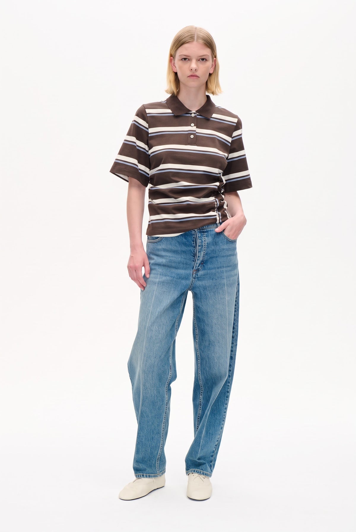 JUDITE T-SHIRT | BRUN POLO-STRIBET