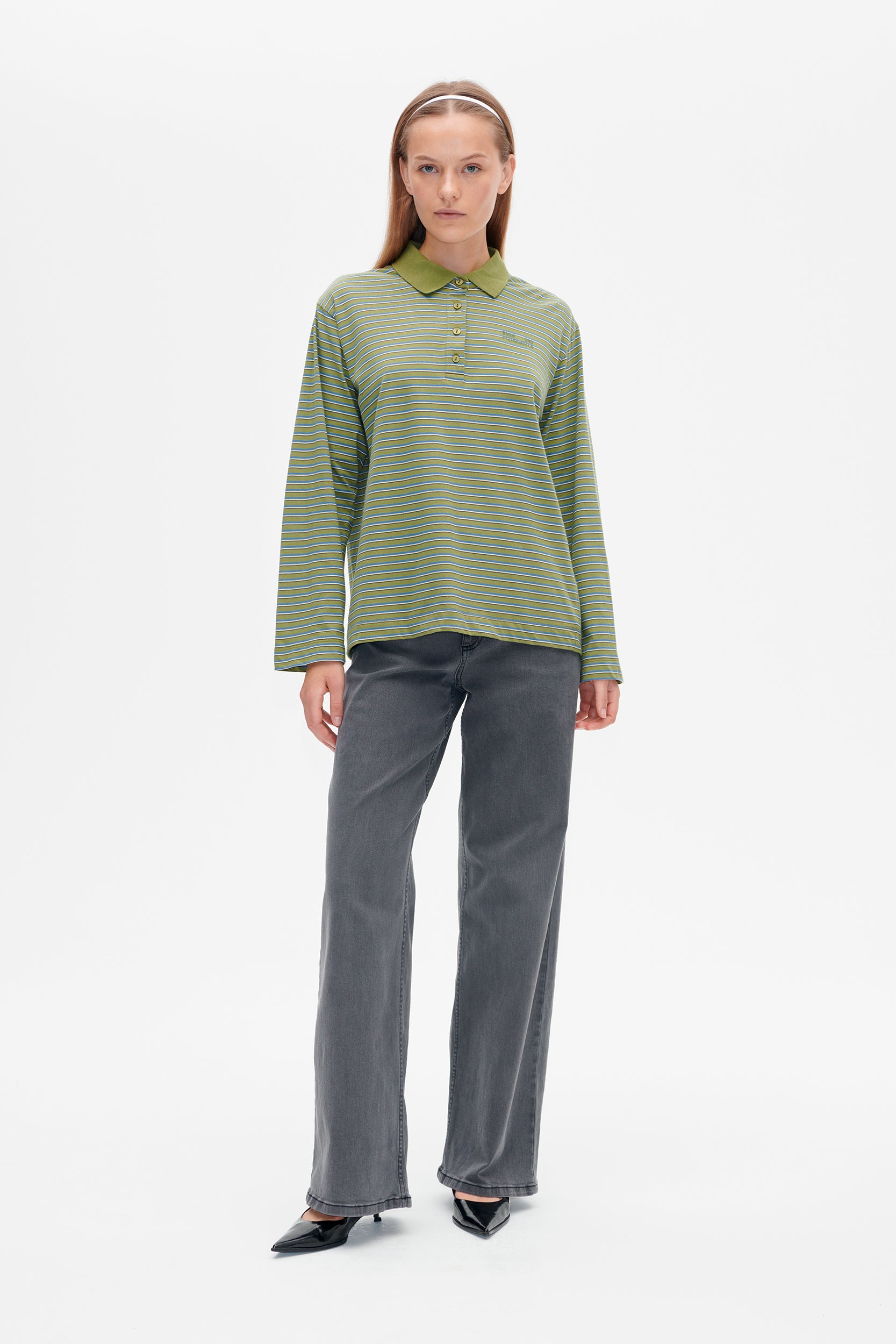 JEANNI | Green Polo Stripe