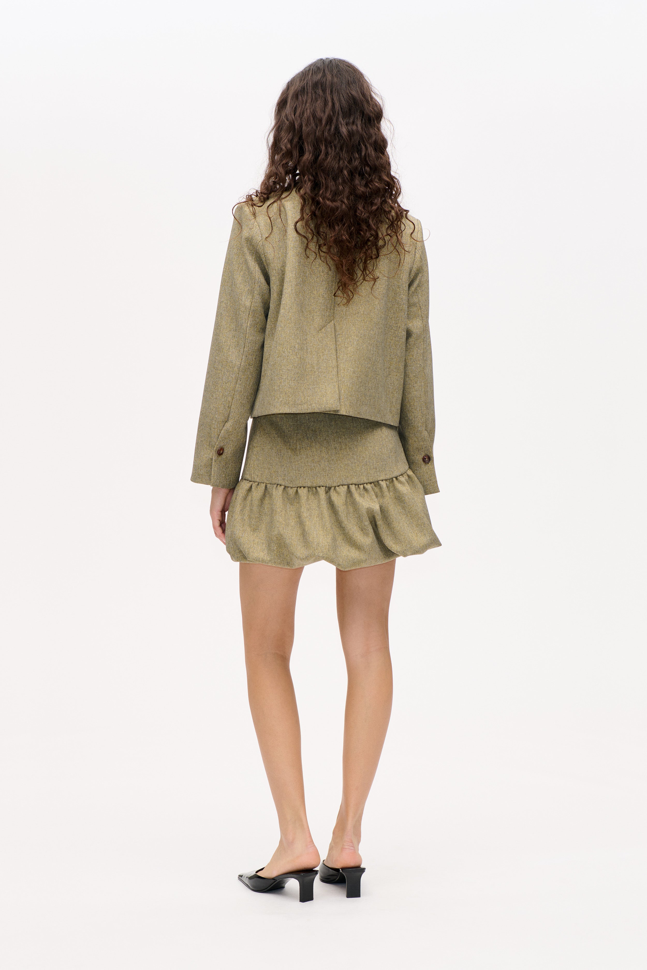 BOLIE JACKET | Straw Yellow Tweed