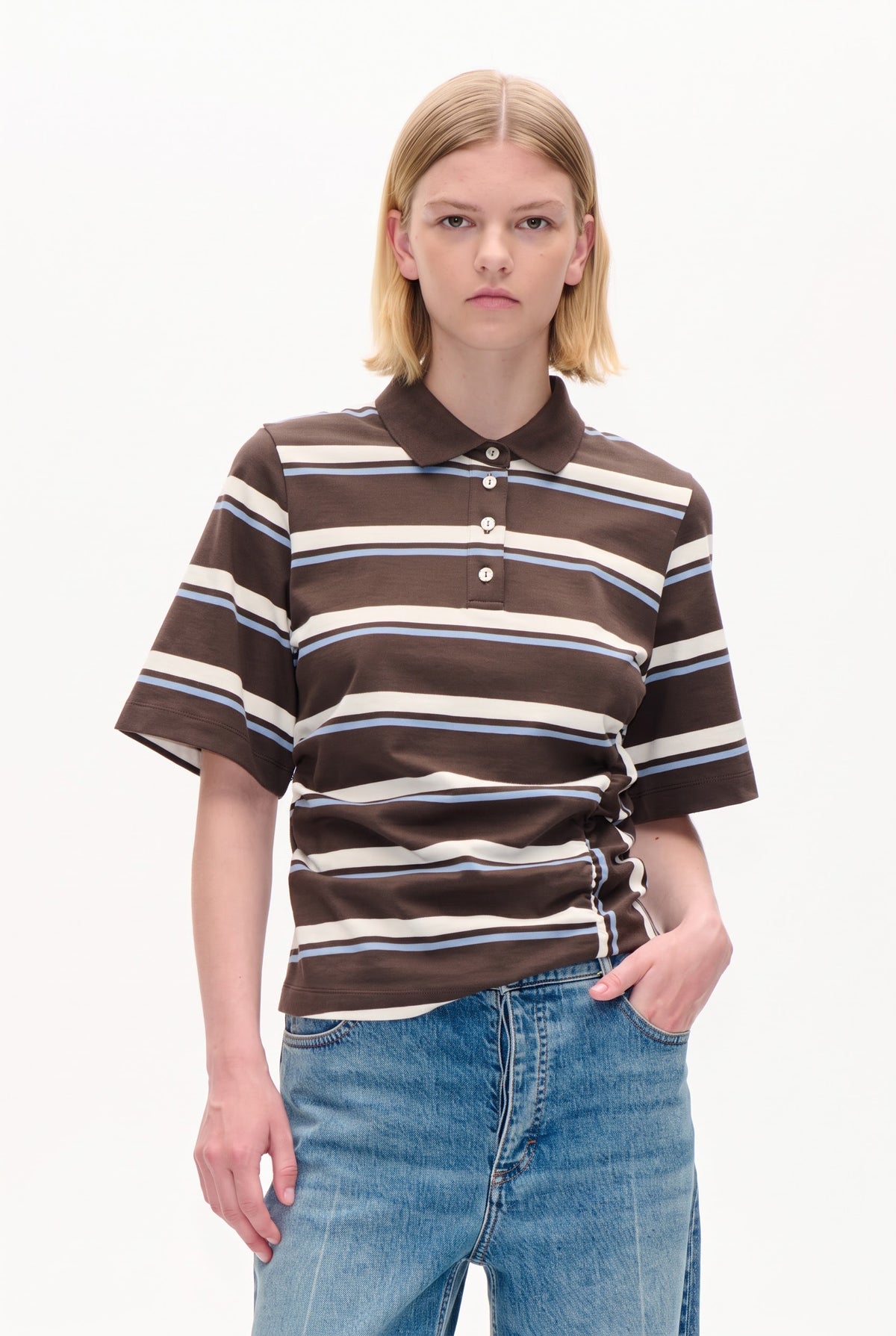 JUDITE T-SHIRT | BRUN POLO-STRIBET