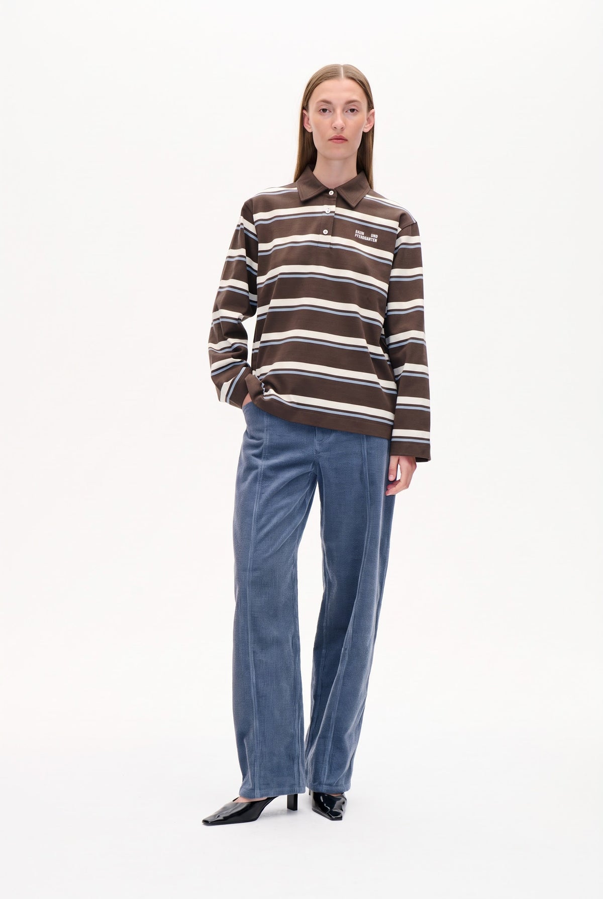 JEANNE T-SHIRT | BRUN POLO STRIBE