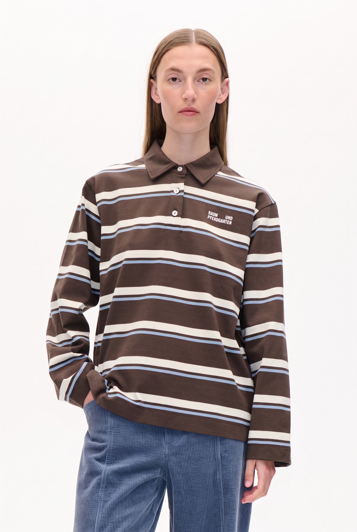 JEANNE T-SHIRT | BRUN POLO STRIBE